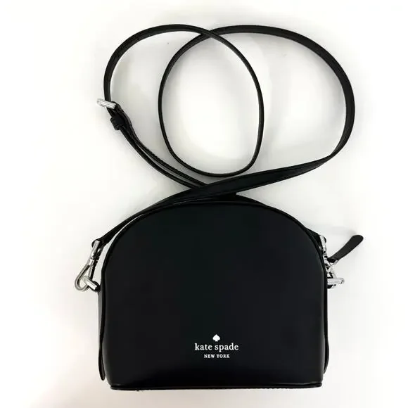 Kate Spade Penguin Crossbody Bag Dome Leather Black/White Novelty Purse - Picture 7 of 14